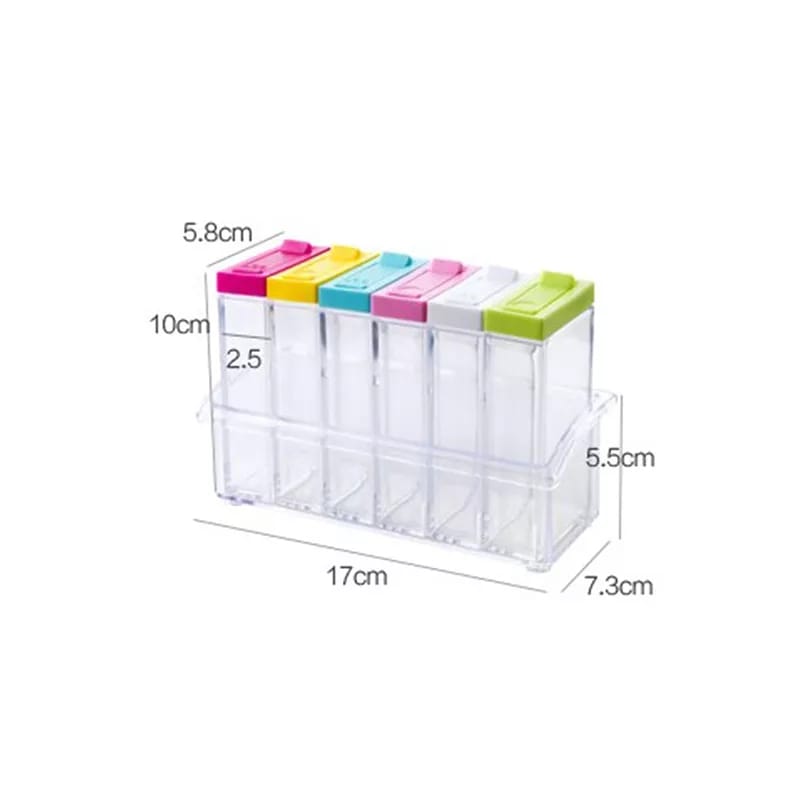 6 Units Transparent Spices Container