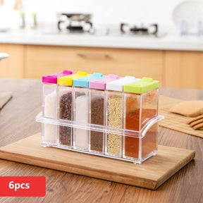 6 Units Transparent Spices Container