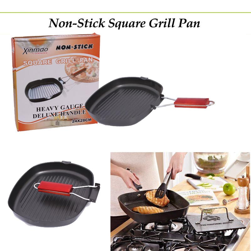 Grill Pan With Folding Handle