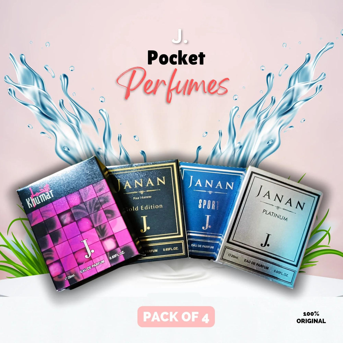 J. Pocket Perfume 4 in 1 Imported Long Lasting Perfumes