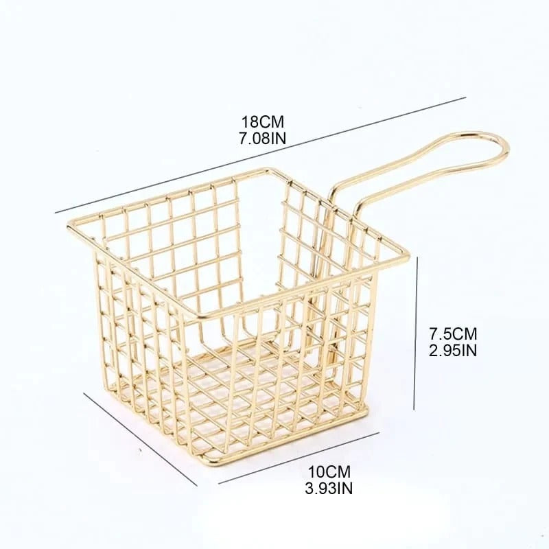 Mini Square Iron Fries Basket (only Black)