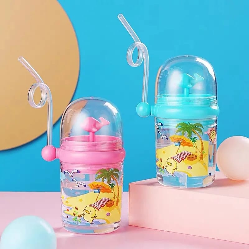 Cartoon Baby Feeding Cup With Straw Water Bottle