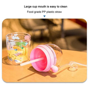 Cartoon Baby Feeding Cup With Straw Water Bottle