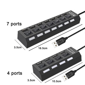 Multi USB 3.0 Splitter Hub Use Power Adapter