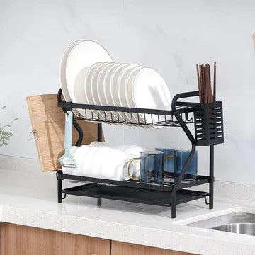 Metal Dish Drainer Holder, Dish Bowl Draining Storage Rack