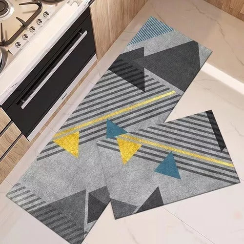 2 pcs set Kitchen , Bathroom ,HomeDecor Anti-Slip Absorbent Mat & Runner (M18)