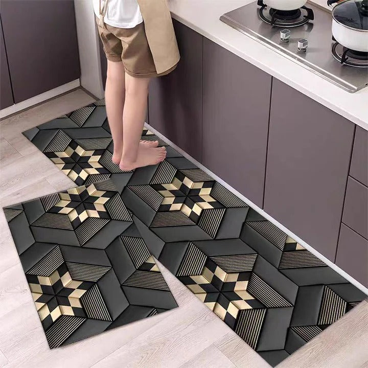 2 pcs set Kitchen , Bathroom ,HomeDecor Anti-Slip Absorbent Mat & Runner (M20)