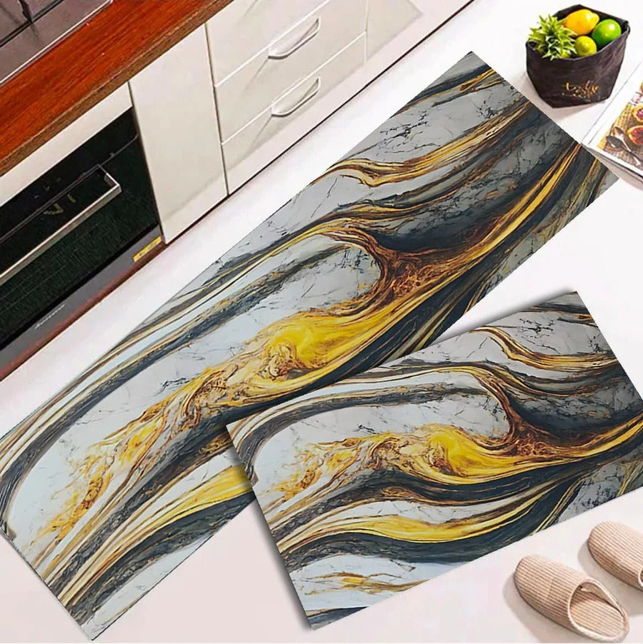 2 pcs set Kitchen , Bathroom ,HomeDecor Anti-Slip Absorbent Mat & Runner (K1)