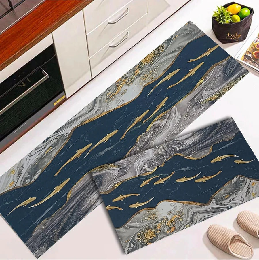 2 pcs set Kitchen , Bathroom ,HomeDecor Anti-Slip Absorbent Mat & Runner (K3)