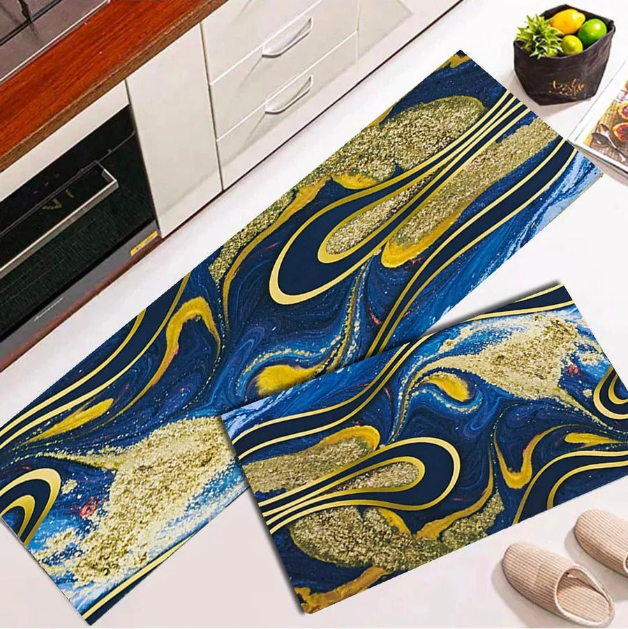 2 pcs set Kitchen , Bathroom ,HomeDecor Anti-Slip Absorbent Mat & Runner (K6)