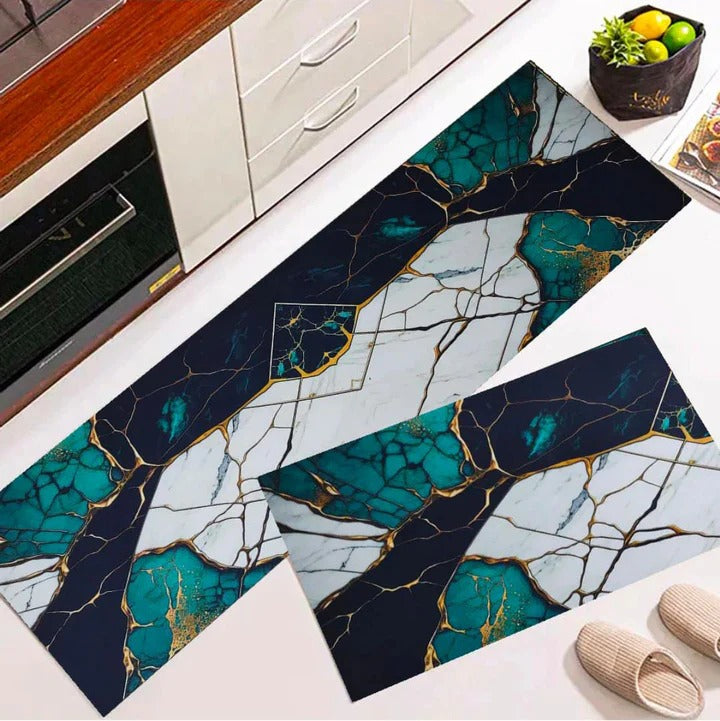 2 pcs set Kitchen , Bathroom ,HomeDecor Anti-Slip Absorbent Mat & Runner (K7)