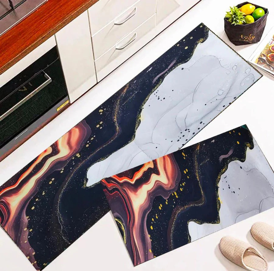 2 pcs set Kitchen , Bathroom ,HomeDecor Anti-Slip Absorbent Mat & Runner (K12)