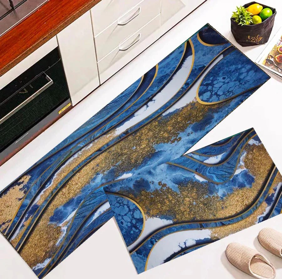 2 pcs set Kitchen , Bathroom ,HomeDecor Anti-Slip Absorbent Mat & Runner (K14)