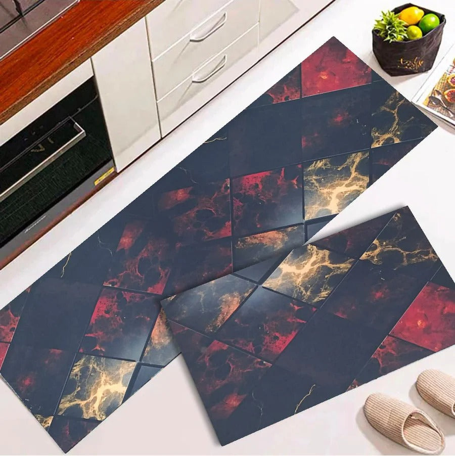 2 pcs set Kitchen , Bathroom ,HomeDecor Anti-Slip Absorbent Mat & Runner (K16)