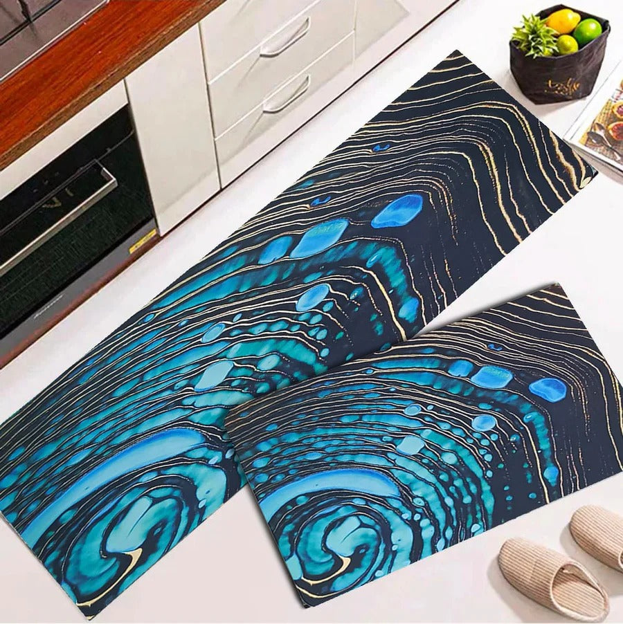 2 pcs set Kitchen , Bathroom ,HomeDecor Anti-Slip Absorbent Mat & Runner (K22)