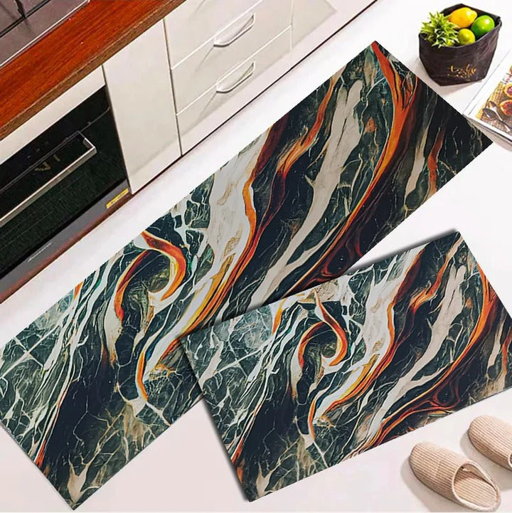 2 pcs set Kitchen , Bathroom ,HomeDecor Anti-Slip Absorbent Mat & Runner (K23)