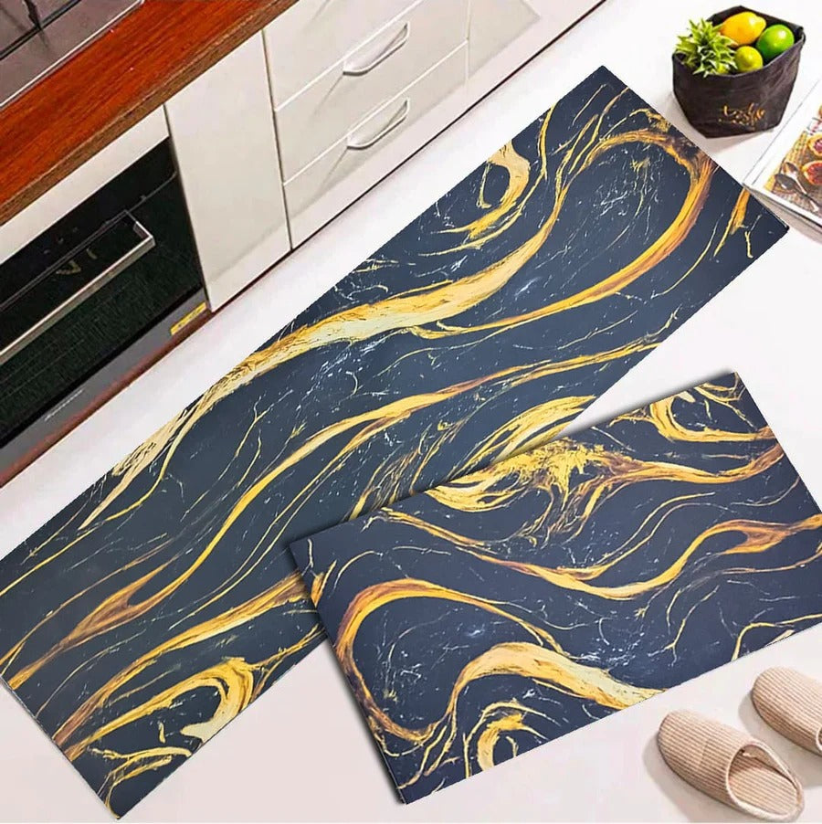 2 pcs set Kitchen , Bathroom ,HomeDecor Anti-Slip Absorbent Mat & Runner (K26)