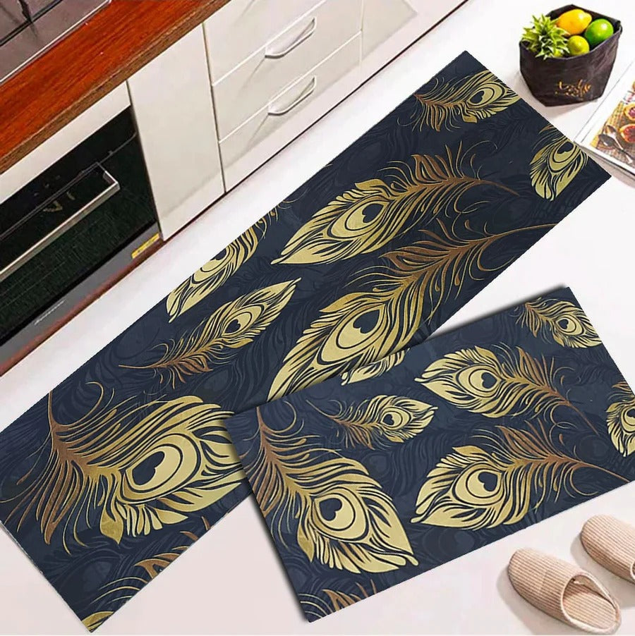 2 pcs set Kitchen , Bathroom ,HomeDecor Anti-Slip Absorbent Mat & Runner (K27)